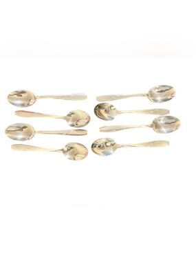 Eight ATOMIC STAR Vintage Wallace Dinner Spoons 1950’s